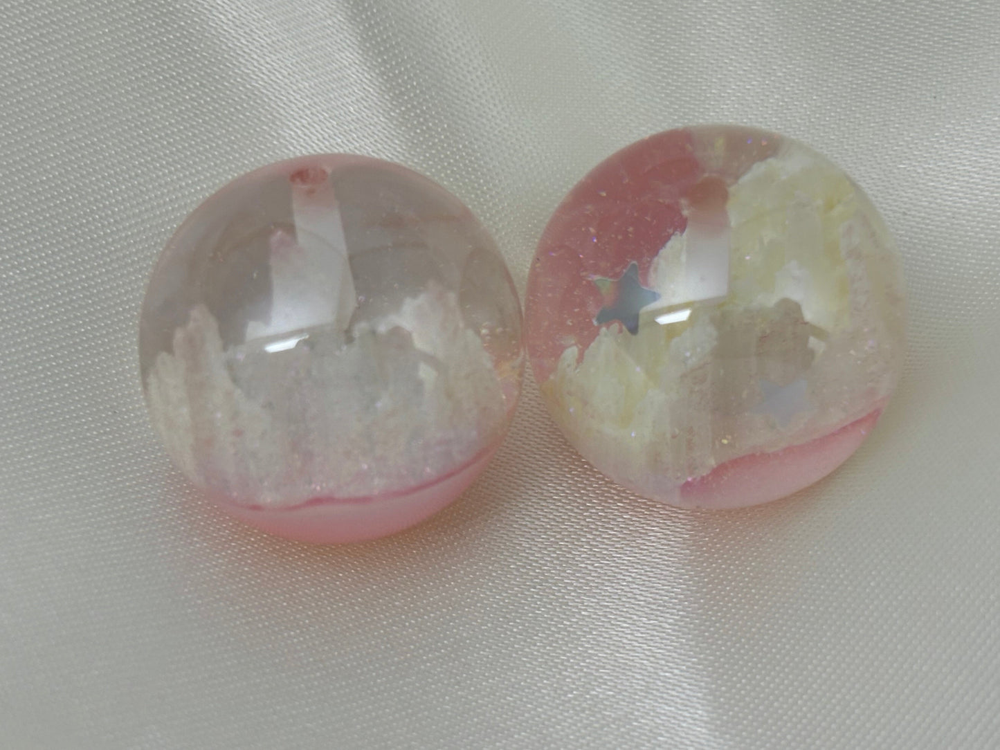 [A65-02]幻境半珠・20mm /25mm半孔レジンガラス串珠（1 個）