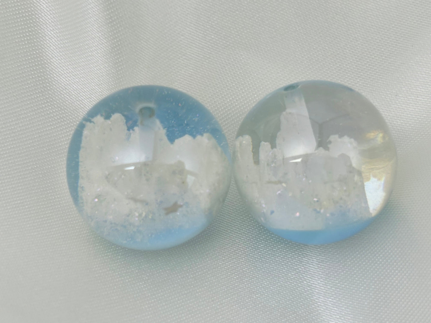 [A65-02]幻境半珠・20mm /25mm半孔レジンガラス串珠（1 個）