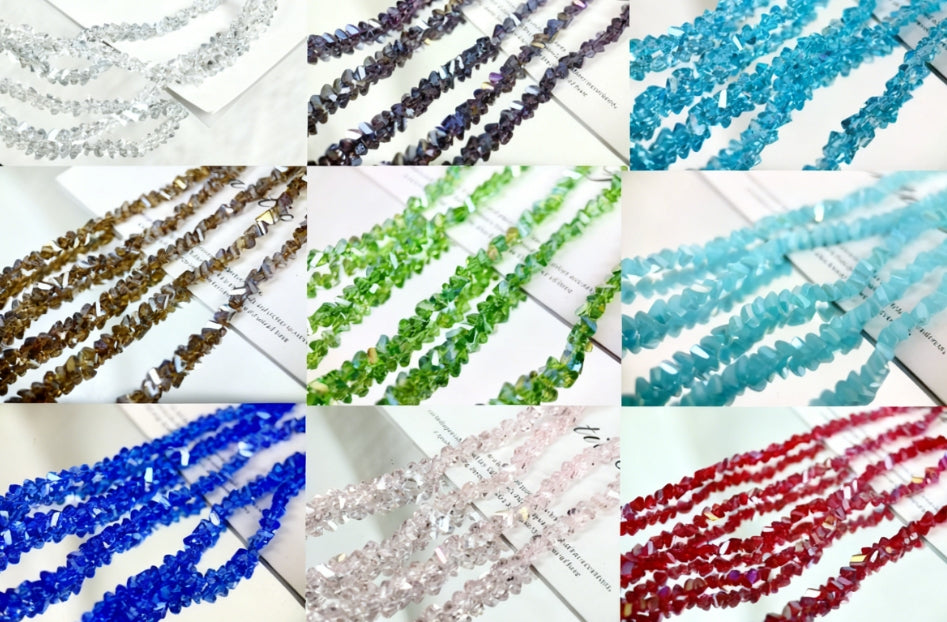 [M03]彩棱の砕光 4mm 三角カットレリックスストリングビーズ（1本）