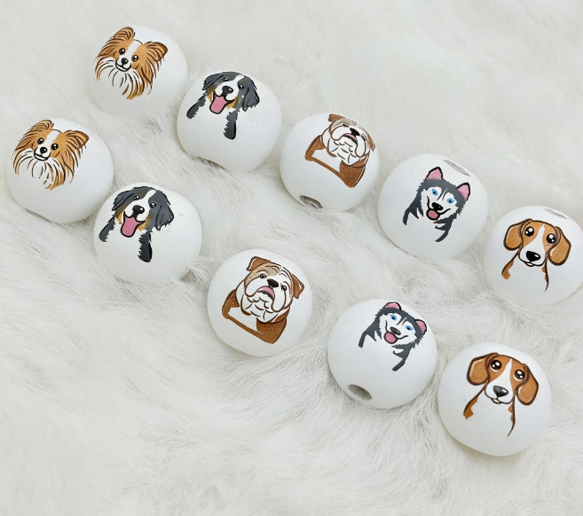 [Q10]木製犬ビーズ（16ｍｍ）