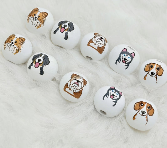 [Q10]木製犬ビーズ（16ｍｍ）