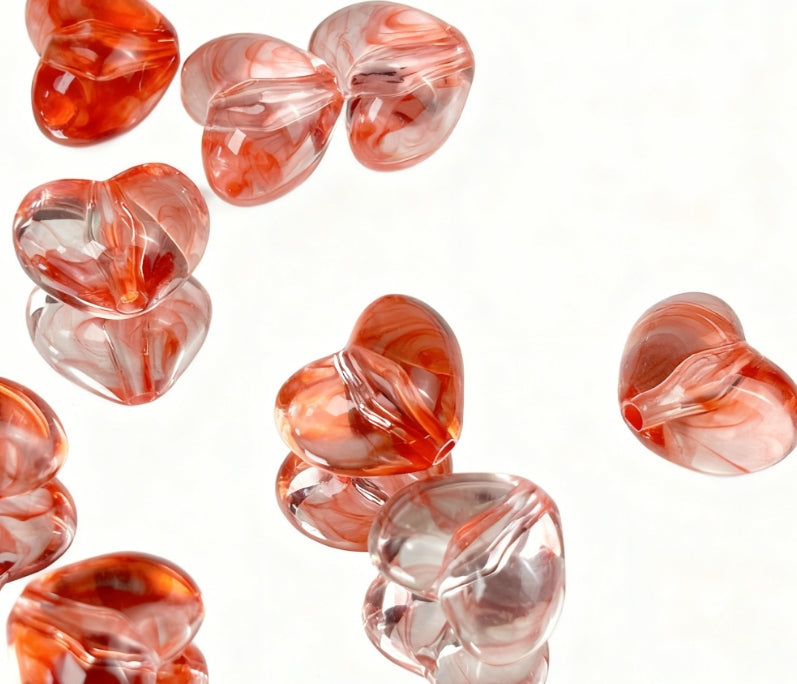 [C04]瑠璃ハート型ビーズ（20 個 / 40 個オプション）