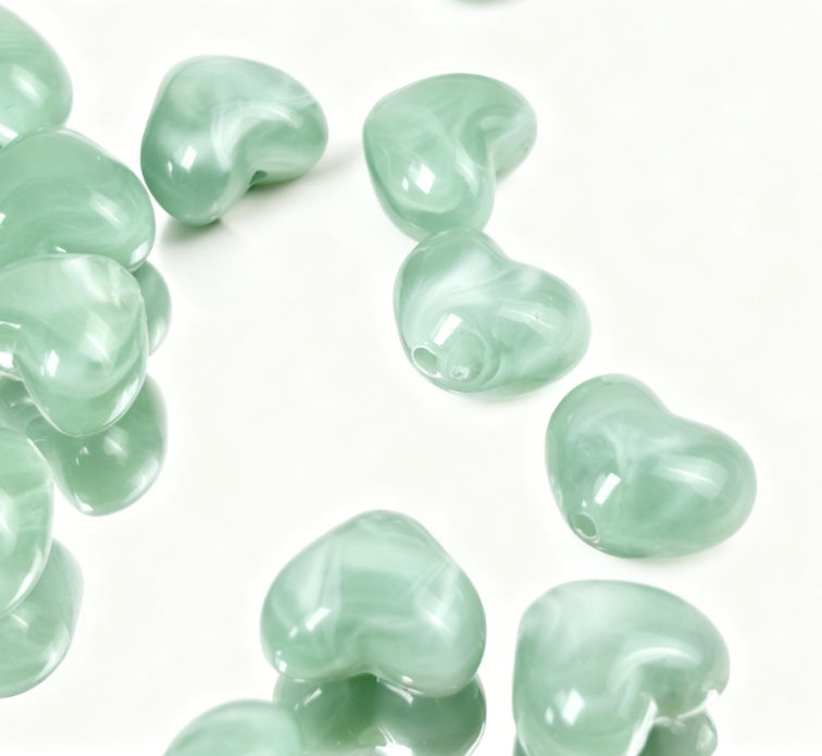 [C04]瑠璃ハート型ビーズ（20 個 / 40 個オプション）