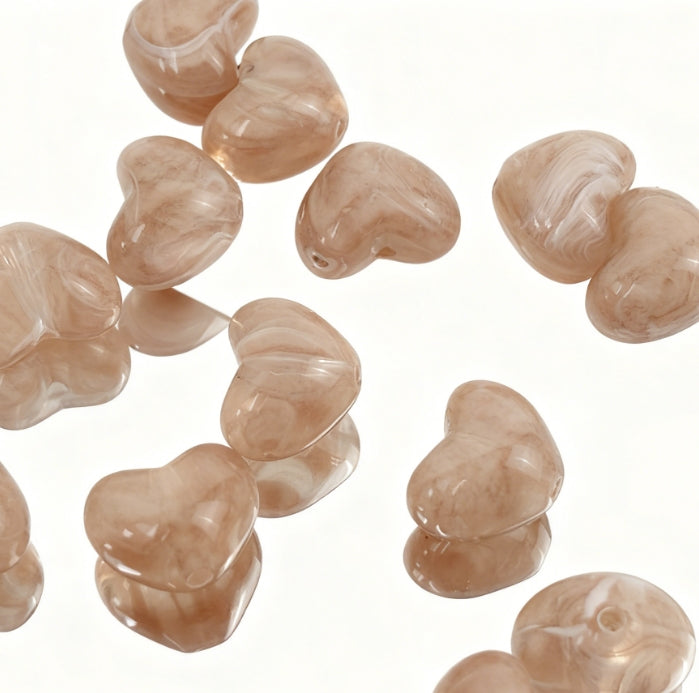 [C04]瑠璃ハート型ビーズ（20 個 / 40 個オプション）