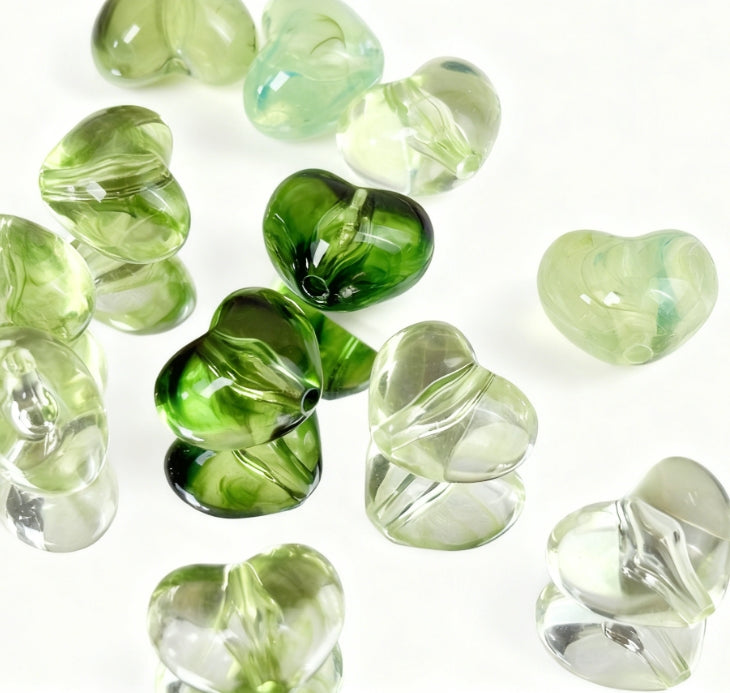 [C04]瑠璃ハート型ビーズ（20 個 / 40 個オプション）