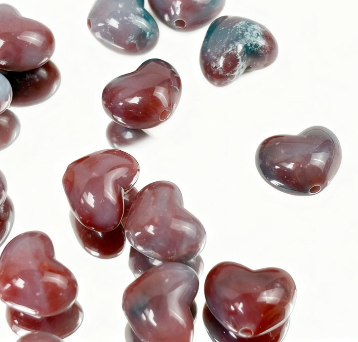 [C04]瑠璃ハート型ビーズ（20 個 / 40 個オプション）