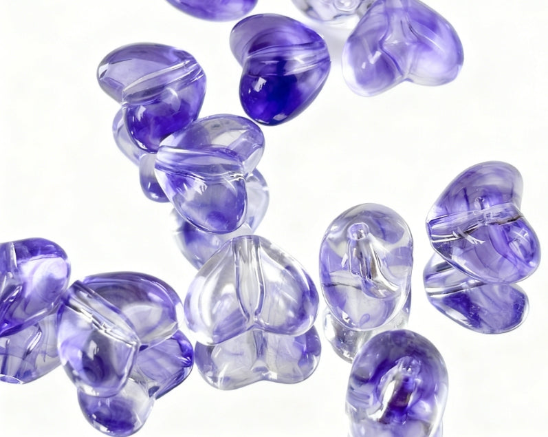 [C04]瑠璃ハート型ビーズ（20 個 / 40 個オプション）