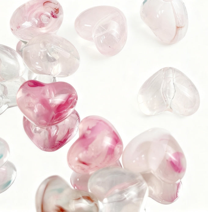 [C04]瑠璃ハート型ビーズ（20 個 / 40 個オプション）