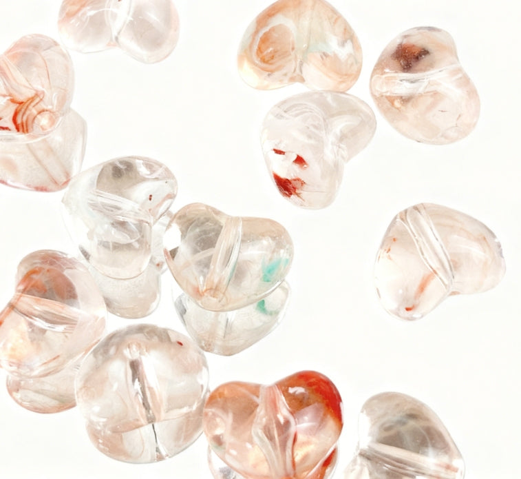 [C04]瑠璃ハート型ビーズ（20 個 / 40 個オプション）