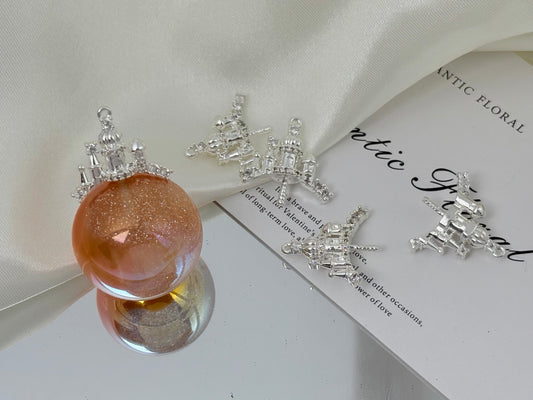 [A65-03]冠韵の綴件・半孔珠合金アクセサリー（1 個）