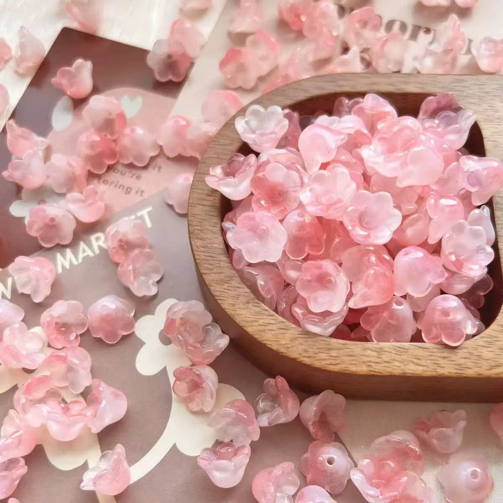 [開封] 各種穴付き花ビーズ DIY 手芸パーツ