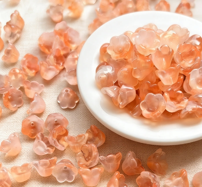 [R16]霧花幽鈴・スズランビーズミックス（ガラス）：透明感花形ビーズ（50ml/100ml/200ml カラーミックスセット）