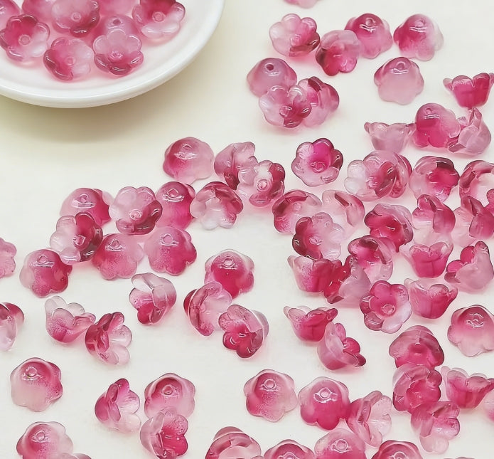 [R16]霧花幽鈴・スズランビーズミックス（ガラス）：透明感花形ビーズ（50ml/100ml/200ml カラーミックスセット）