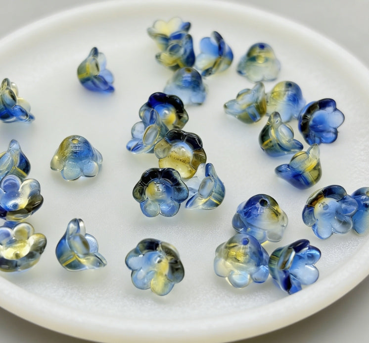 [R16]霧花幽鈴・スズランビーズミックス（ガラス）：透明感花形ビーズ（50ml/100ml/200ml カラーミックスセット）