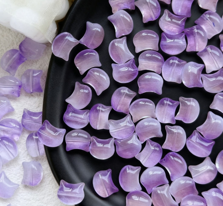 [Q06]彩絨の猫コタツ・多色猫型有孔ビーズ：マカロン柔らかな可愛いビーズ 5 個ミックス