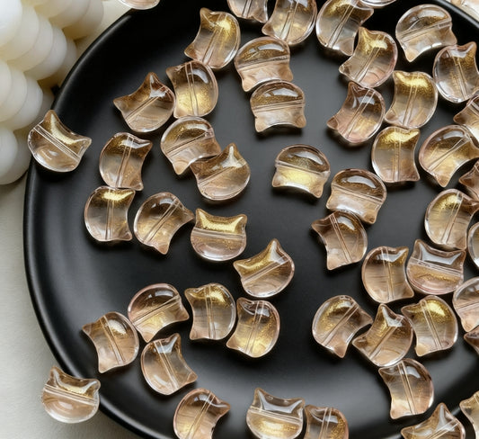 [Q06]彩絨の猫コタツ・多色猫型有孔ビーズ：マカロン柔らかな可愛いビーズ 5 個ミックス