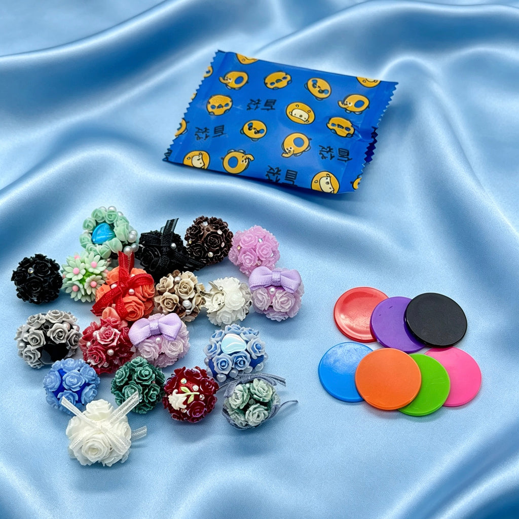 [開封]NEW.穴あき蓄光フラワーボール 150 種類 DIY アクセサリーパーツ