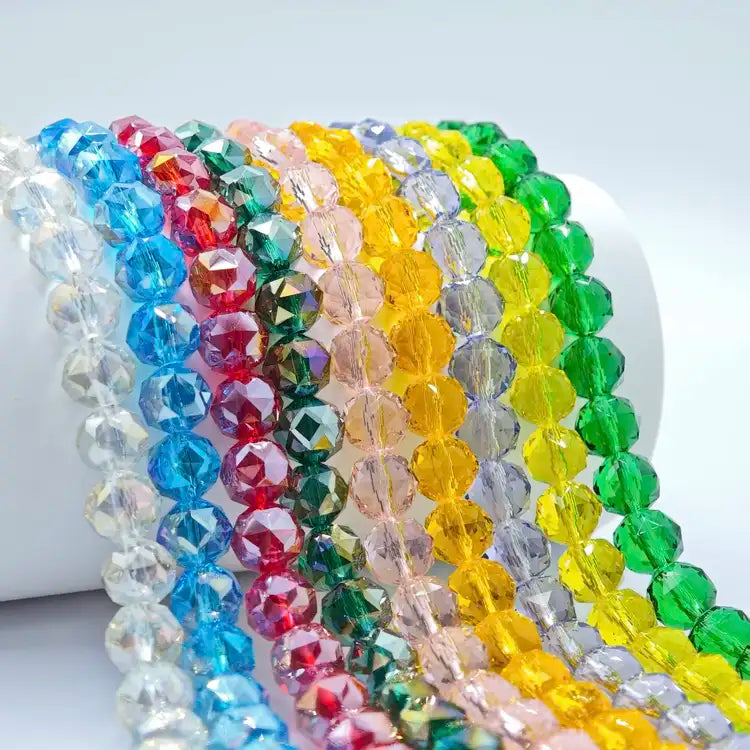 [開封] NEW.約10mm 高透き通る花球ビーズ 全20色展開 ブレスレット・スマホストラップ作り